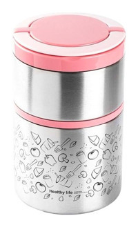 Tantitoni Paslanmaz Çelik 930 ml Outdoor Yemek Termos Pembe
