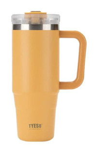 Tyeso QQ Paslanmaz Çelik 900 ml Pipetli Outdoor Matara Termos Sarı