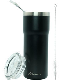 Achimenes Travel Paslanmaz Çelik 590 ml Pipetli Outdoor Matara Termos Siyah