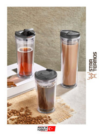 Star Termos Paslanmaz Çelik 450 ml Outdoor Bardak Termos Şeffaf