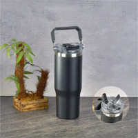 Tohana Paslanmaz Çelik 900 ml Pipetli Outdoor Matara Termos Siyah