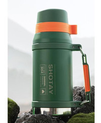 Shotay ST-8216 Çelik 1.5 lt Outdoor Matara Termos Yeşil