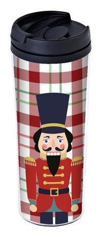 Allmug Fındıkkıran Plastik 380 ml Matara Termos Beyaz - Kırmızı