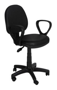 Büro Trend Trend Ekosekreter Kolçaklı Dönerli Siyah Çalışma Sandalyesi