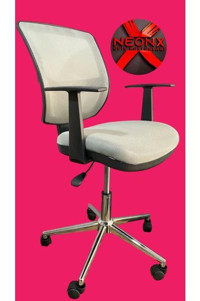 Neonx Small Kolçaklı Dönerli Gri-Krom Çalışma Sandalyesi