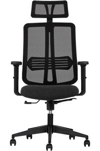 Obc Ofis Büro Concept Spectra Başlıklı Kolçaklı Dönerli Siyah Çalışma Sandalyesi
