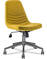 Forsit Design Papatya Dönerli Sarı Çalışma Sandalyesi