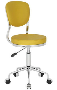White Furniture Obje Dönerli Sarı Çalışma Sandalyesi