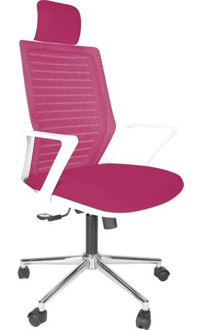 Gizmo FK1300 Başlıklı Kolçaklı Dönerli Pembe Çalışma Sandalyesi