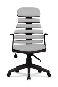 Arenzo Zebra Başlıklı Kolçaklı Dönerli Gri Çalışma Sandalyesi