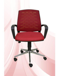 Obc Ofis Büro Concept Savina Kolçaklı Dönerli Kırmızı-Krom Çalışma Sandalyesi