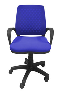 Porziyon Comfy Kolçaklı Dönerli Mavi Çalışma Sandalyesi
