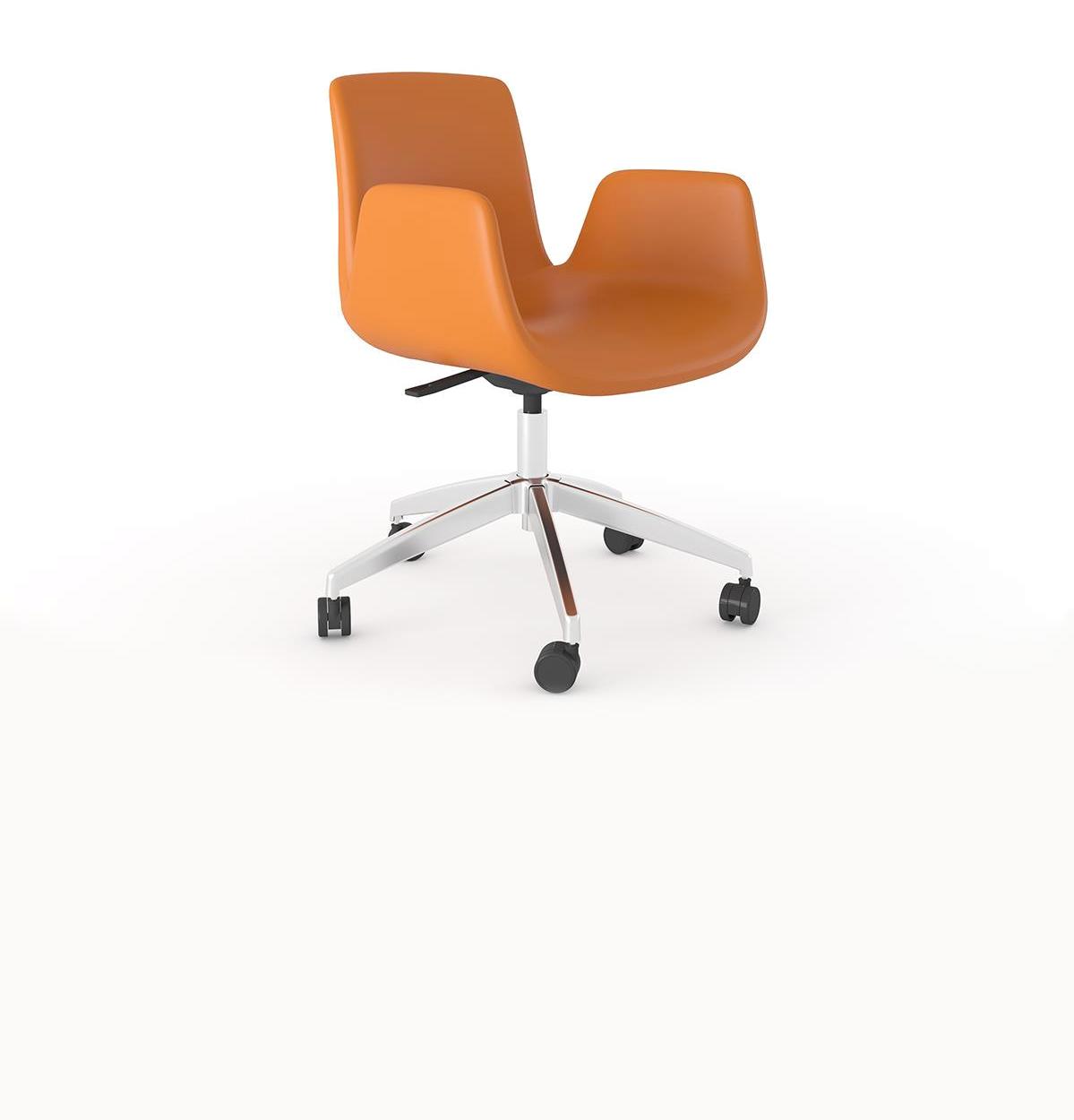 Poly Chair Kolçaklı Dönerli Turuncu Çalışma Sandalyesi