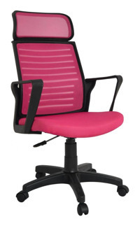Bürocci 2284B0548 Başlıklı Kolçaklı Dönerli Pembe Çalışma Sandalyesi