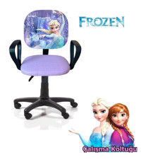 Depolife Karlar Ülkesi Frozen Kolçaklı Dönerli Mavi Çalışma Sandalyesi