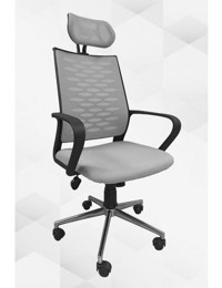 Obc Ofis Büro Concept Başlıklı Kolçaklı Dönerli Gri Çalışma Sandalyesi