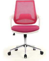 Ofis Büro Concept Kolçaklı Dönerli Beyaz-Pembe Çalışma Sandalyesi