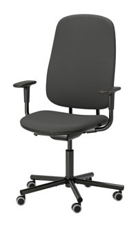 Ikea Kolçaklı Dönerli Gri Çalışma Sandalyesi