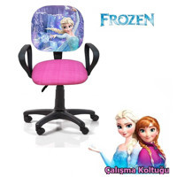 Depolife Karlar Ülkesi Frozen Kolçaklı Dönerli Pembe Çalışma Sandalyesi