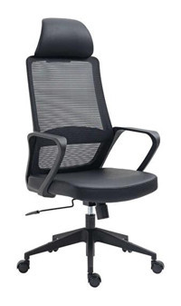 Adore Mobilya Vlt-325-Fs-1 Başlıklı Kolçaklı Dönerli Siyah Çalışma Sandalyesi