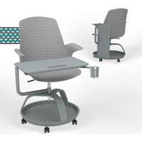 Karr Office 360 Mobil Sandalye Kolçaklı Dönerli Gri Çalışma Sandalyesi