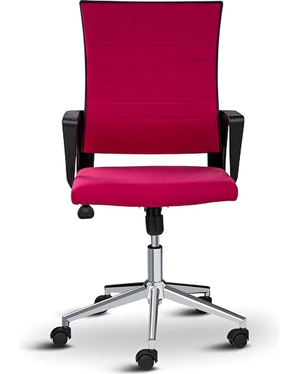Rigel 55400 Kolçaklı Dönerli Pembe-Krom Çalışma Sandalyesi