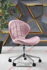 Hira Bitcoin Dönerli Pembe Çalışma Sandalyesi