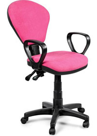 Cansit Kolçaklı Dönerli Pembe Çalışma Sandalyesi