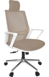 Gizmo FK1200 Başlıklı Kolçaklı Dönerli Krem Çalışma Sandalyesi