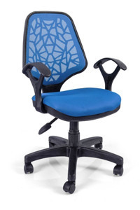 Mocca Style Ergonomik Fileli Ofis Sandalyesi Kolçaklı Dönerli Mavi Çalışma Sandalyesi