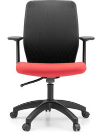 Ivo Office Retro Kolçaklı Dönerli Kırmızı-Siyah Çalışma Sandalyesi