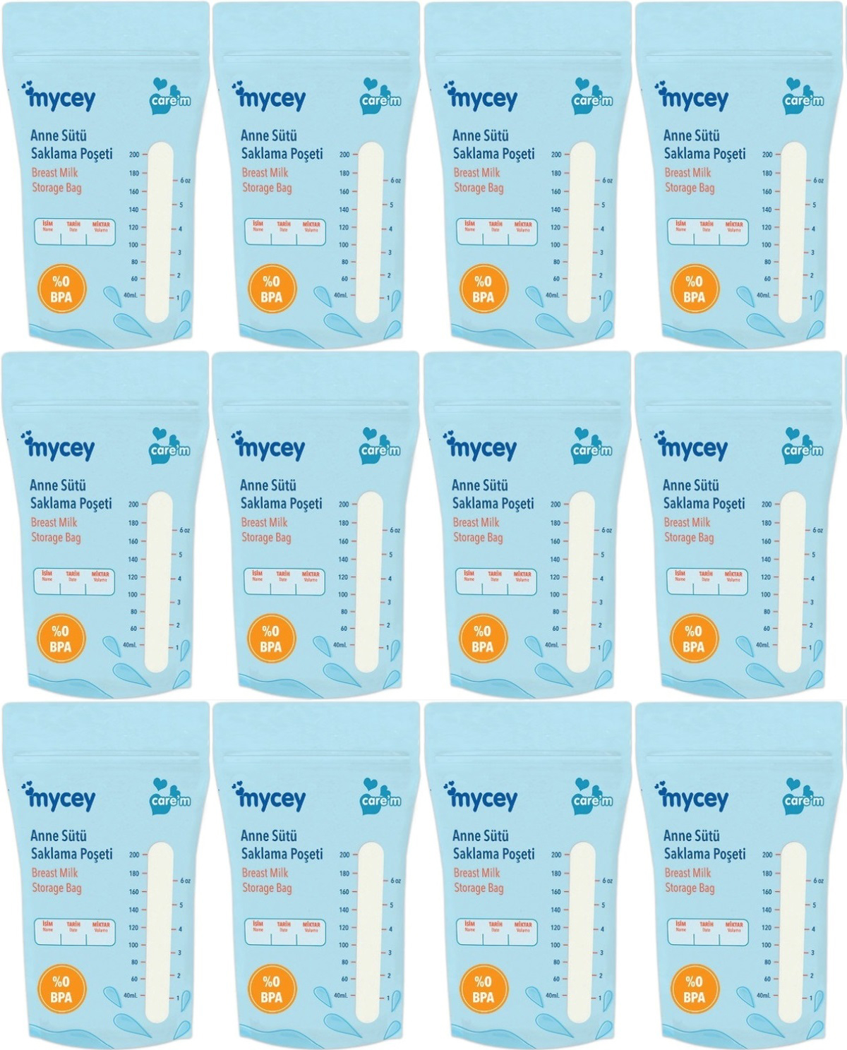 Mycey 12x25'li Süt Saklama Poşeti