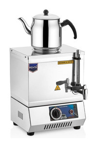 Remta Çay Ocağı Kazanı Demlikli 1500 W Işıklı Çelik Gövdeli Gri Çay Makinesi