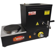 Mizan Mc205-Syh Çay Kazanı Demlikli Işıklı Çelik Gövdeli Siyah Çay Makinesi