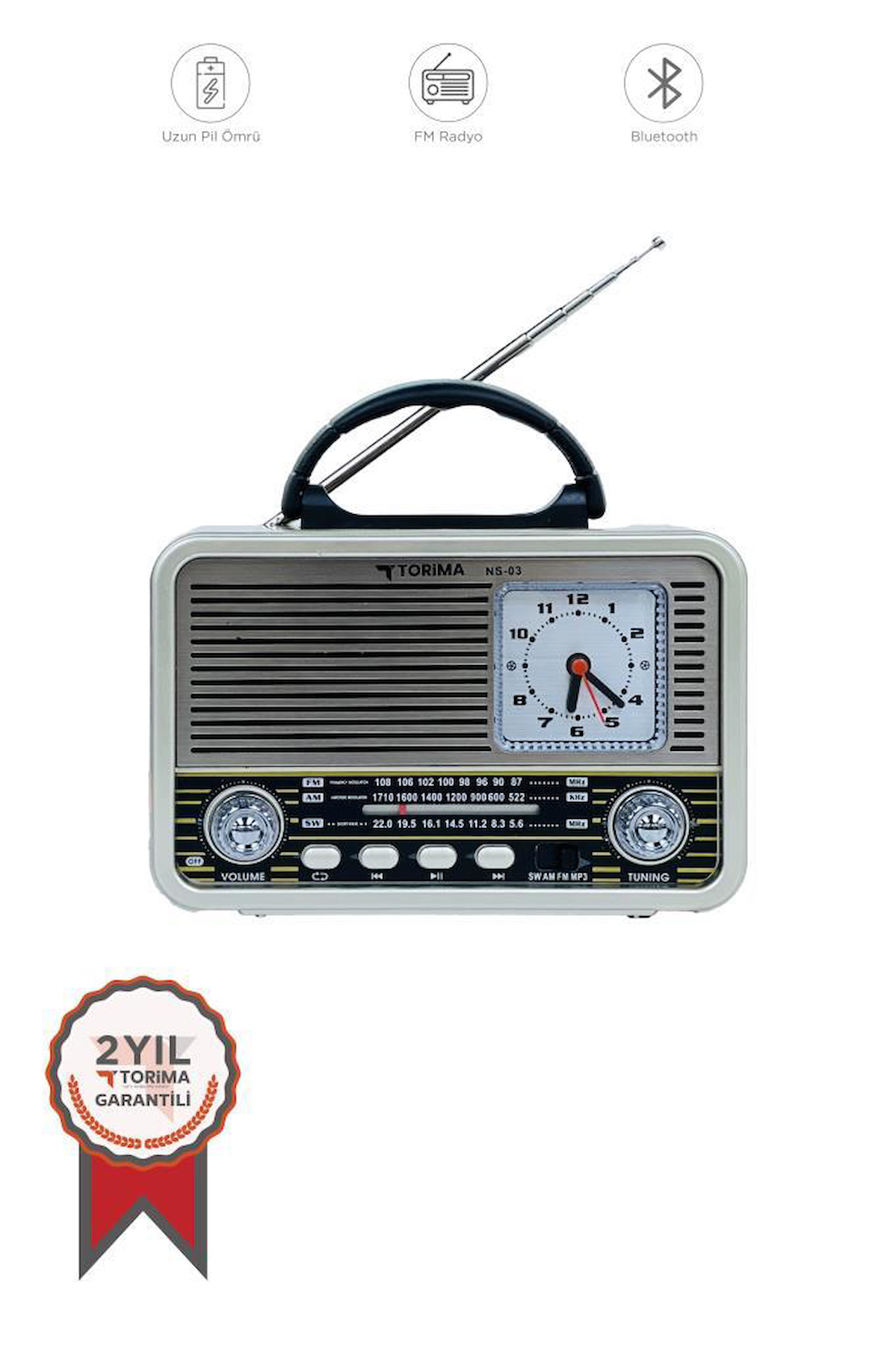 Torima Ns-03 3 W Radyolu Taşınabilir Gold Bluetooth Kulaklık