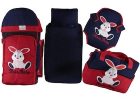 Rain Baby Tavşan Temalı 9 kg Kapasiteli Taşıma Askılı Portbebe+Bakım Çantası Bordo