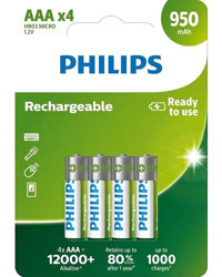Philips R03B4A95/10 1.2 V 950 mAh Alkalin AAA / İnce Kalem Pil 4'lü