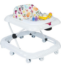 Baby Roys Hayvanlı 8 Tekerlekli 3 Kademeli Oyuncaklı Sallanan Müzikli Örümcek Yürüteç Beyaz