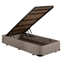 Niron 100x200 cm Başlıksız Sandıklı Tek Kişilik Baza Seti Bej