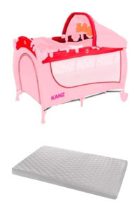 Kanz KZ 8023 Hurley 10 kg Kapasiteli Ayarlanabilir Katlanabilir 60x120 cm Park Yatak Pembe