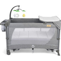 Baby Care Atlantis Kapasiteli Ayarlanabilir Katlanabilir 70x120 cm Park Yatak Gri
