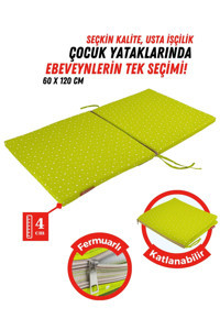 Xpermate Kapasiteli Katlanabilir 60x120 cm Anne Yanı Park Yatak Yeşil