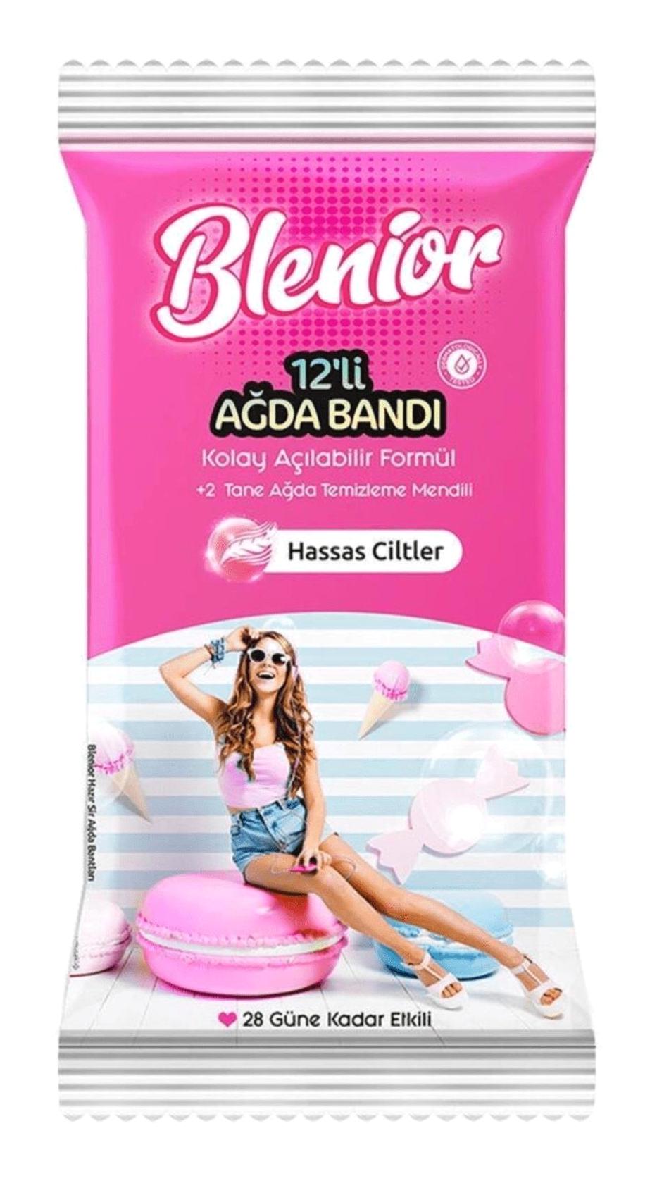 Blenior Hassas Ciltler 12 Adet Tüm Vücut Ağda Bandı