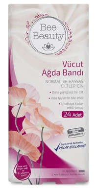 Bee Beauty Hassas-Normal Ciltler 24 Adet Tüm Vücut Ağda Bandı