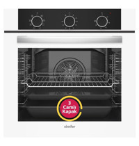 Simfer 8221 ANK 100 lt A Enerji Sınıfı Analog Modern Tam Boy Ankastre Fırın Beyaz