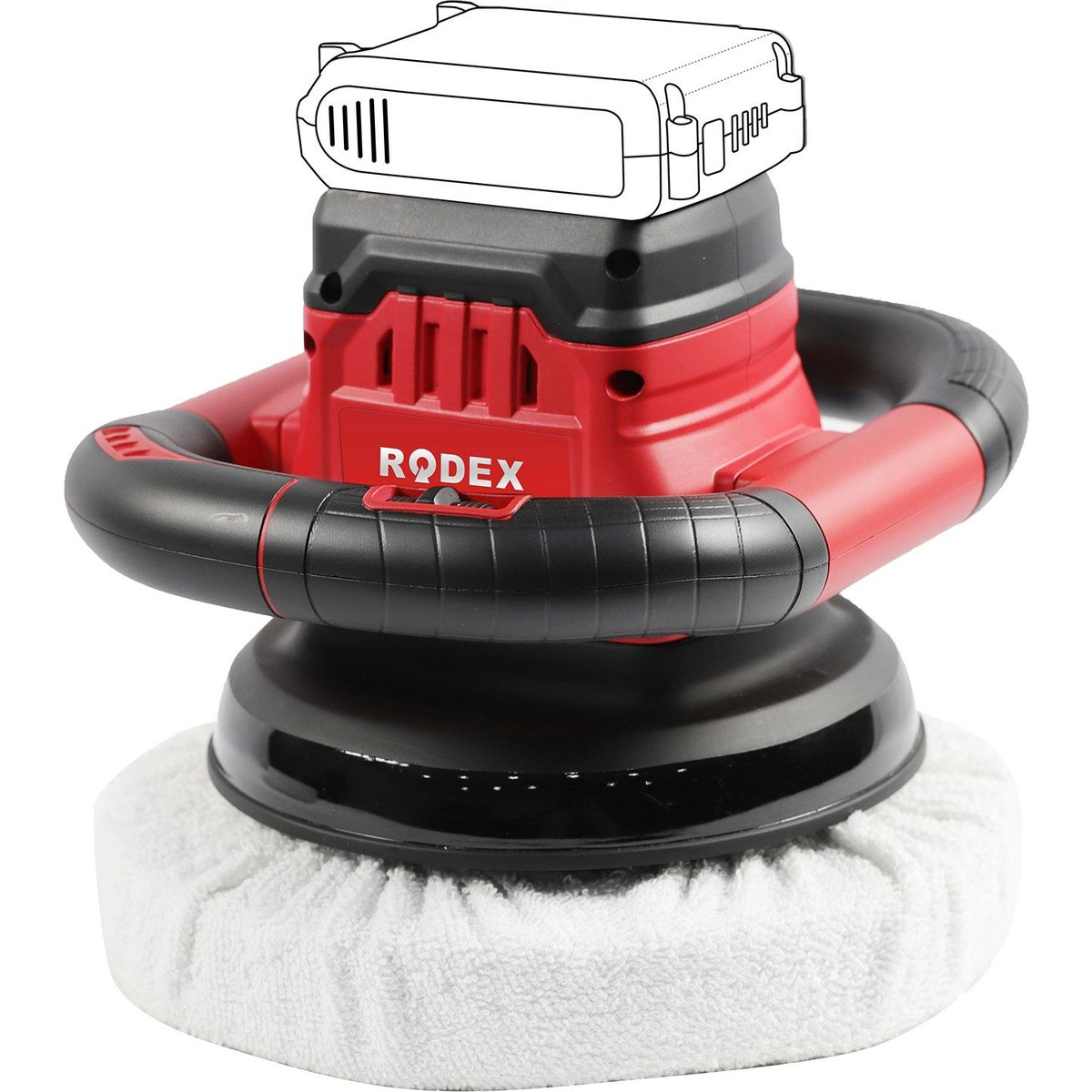 Rodex RPX2270 20 W 2500 devir/dk 250 mm Kablosuz Akülü Şarjlı Polisaj Makinesi