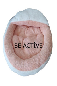 Be Active Yuvarlak Peluş Yıkanabilir Tek Fonksiyonlu Simit Kedi Yatağı Pembe