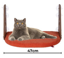 Pugalo L Beden Yıkanabilir Tek Fonksiyonlu 47x34x28 cm Cama Yapışan Kedi Yatağı Turuncu