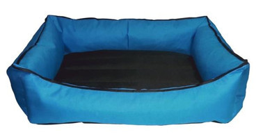 Bronza Su Geçirmez No: 5 Yıkanabilir Tek Fonksiyonlu 90x100x15 cm Simit Kedi Yatağı Mavi
