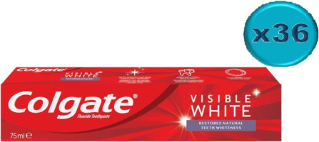 Colgate Visible White Naneli Florürlü Tüm Yaşlar Diş Macunu 36x75 ml